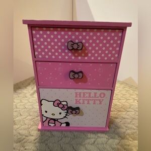 Sanrio Pink Hello Kitty Jewelry Box Organizer 3-Drawer Wooden 2014